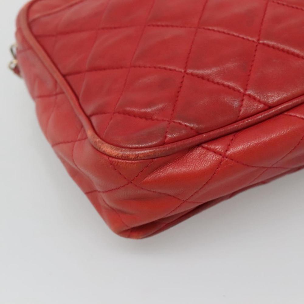 Red Leather Chanel Shoulder Bag