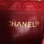 Red Leather Chanel Shoulder Bag