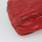 Red Leather Chanel Shoulder Bag