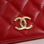 Red Leather Chanel Shoulder Bag