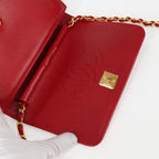 Red Leather Chanel Shoulder Bag