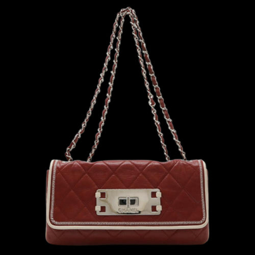 Red Leather Chanel Shoulder Bag