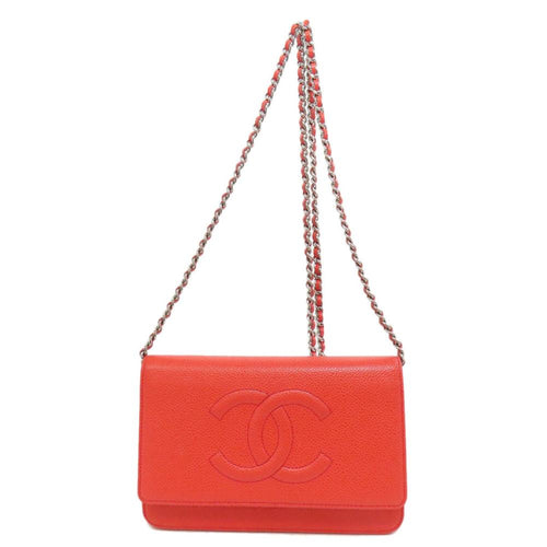 Red Leather Chanel Shoulder Bag