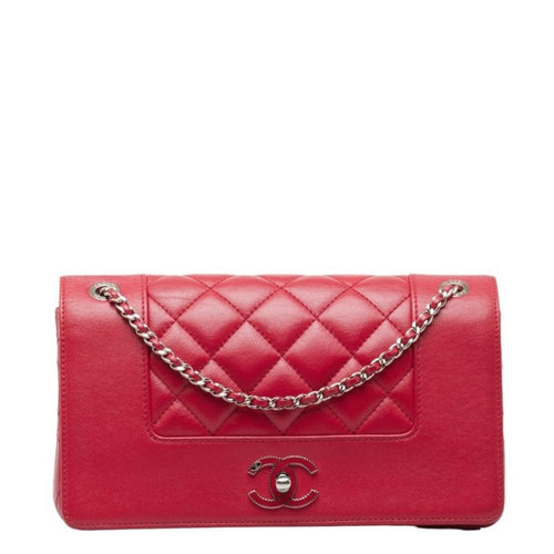 Red Leather Chanel Shoulder Bag