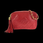 Red Leather Chanel Shoulder Bag