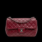 Red Leather Chanel Shoulder Bag