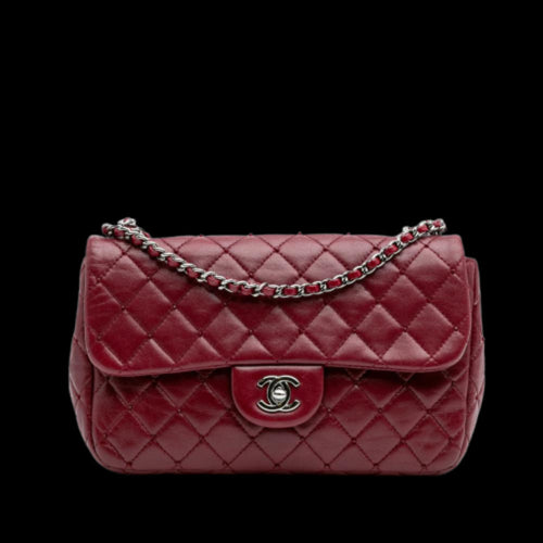 Red Leather Chanel Shoulder Bag