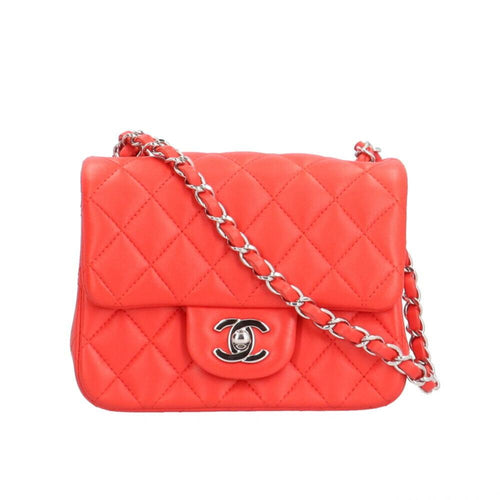 Red Leather Chanel Shoulder Bag