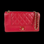 Red Leather Chanel Shoulder Bag