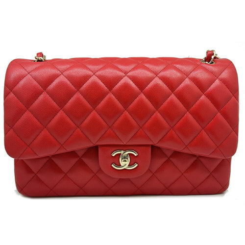 Red Leather Chanel Shoulder Bag