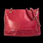 Red Leather Chanel Shoulder Bag