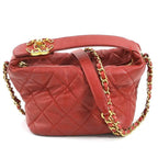 Red Leather Chanel Shoulder Bag