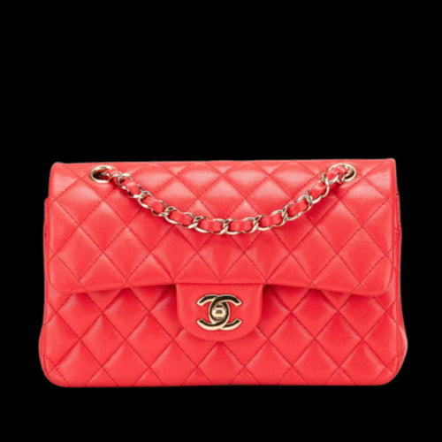 Red Leather Chanel Shoulder Bag