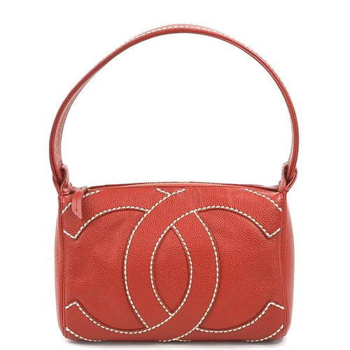 Red Leather Chanel Shoulder Bag
