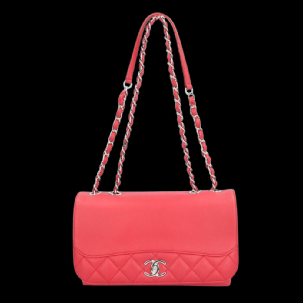 Red Leather Chanel Shoulder Bag