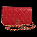 Red Leather Chanel Shoulder Bag