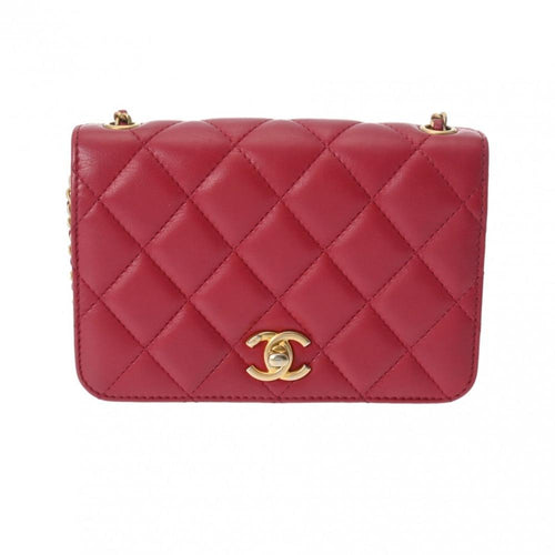 Red Leather Chanel Shoulder Bag