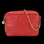Red Leather Chanel Shoulder Bag
