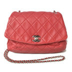 Red Leather Chanel Shoulder Bag
