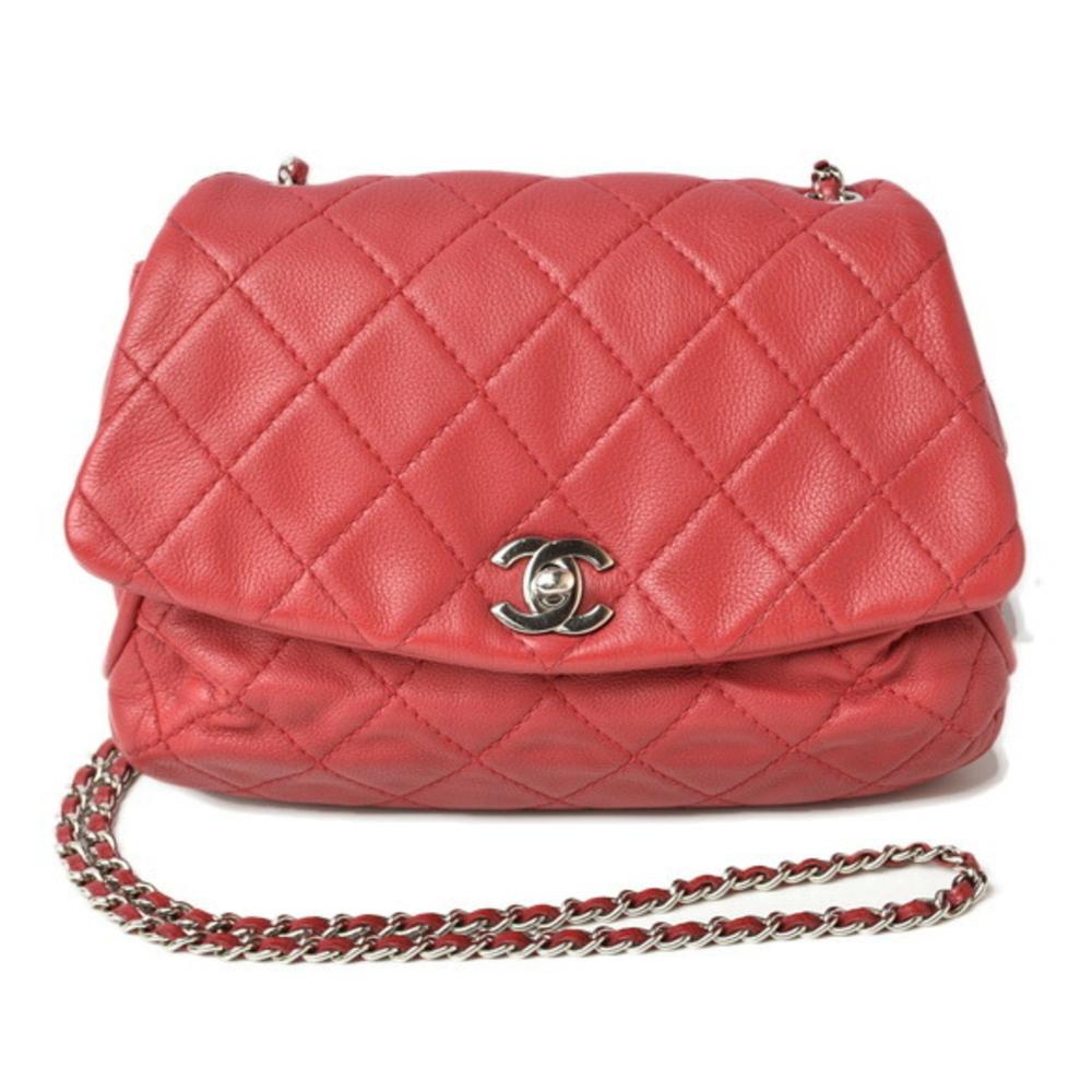 Red Leather Chanel Shoulder Bag