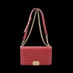 Red Leather Chanel Shoulder Bag