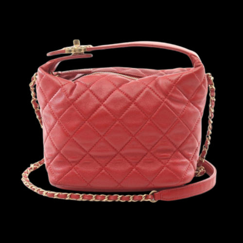 Red Leather Chanel Shoulder Bag