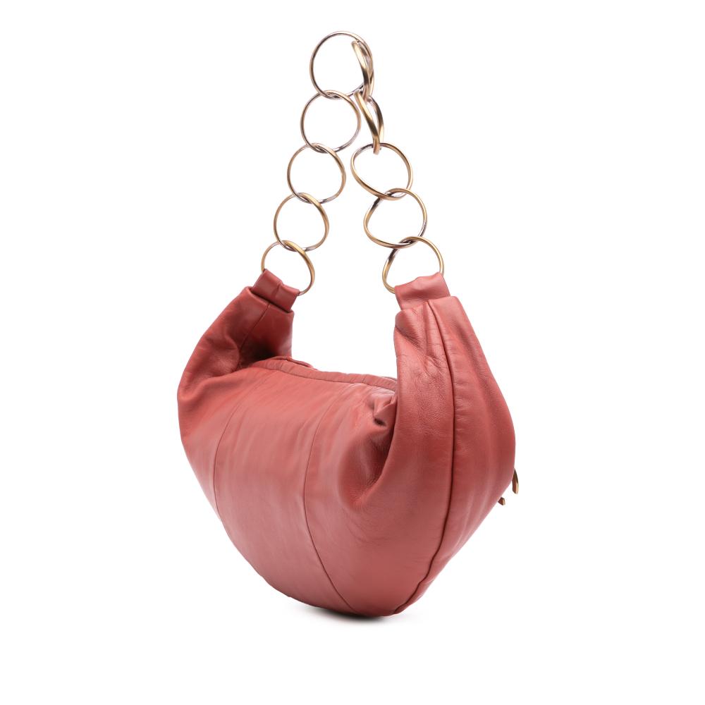 Red Leather Chanel Shoulder Bag