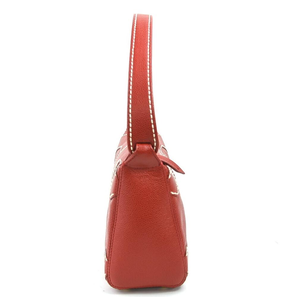 Red Leather Chanel Shoulder Bag