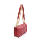 Red Leather Chanel Shoulder Bag