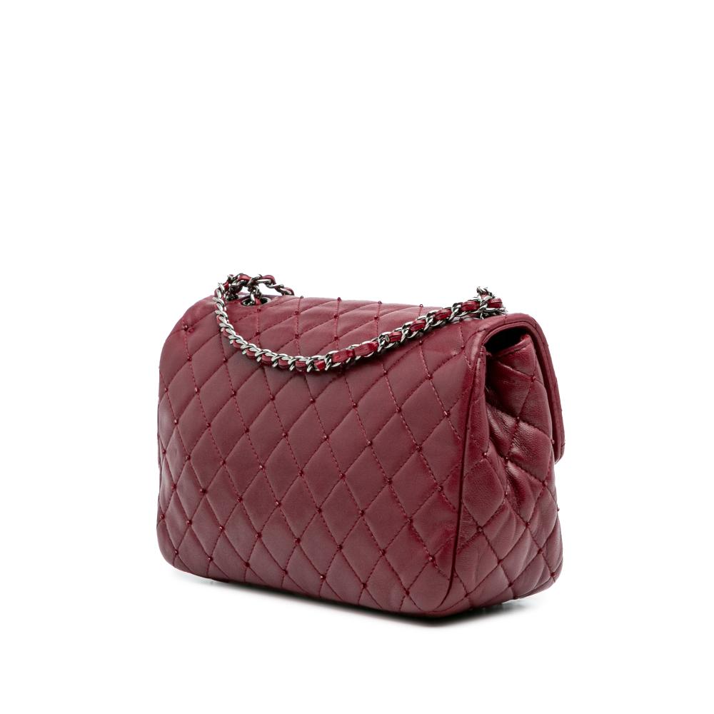 Red Leather Chanel Shoulder Bag