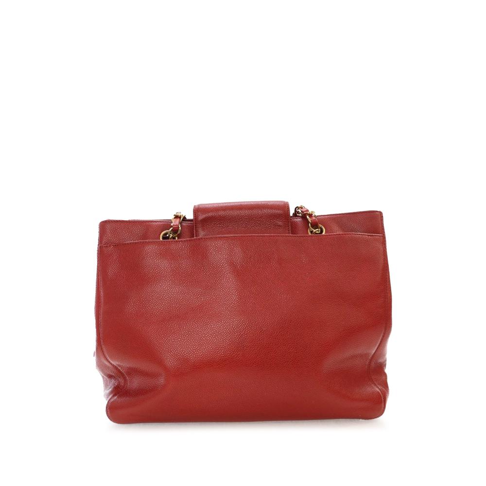 Red Leather Chanel Shoulder Bag