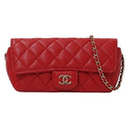 Red Leather Chanel Shoulder Bag