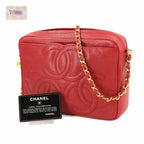 Red Leather Chanel Shoulder Bag