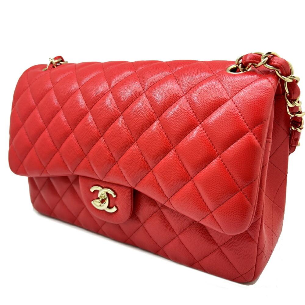 Red Leather Chanel Shoulder Bag