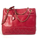 Red Leather Chanel Shoulder Bag