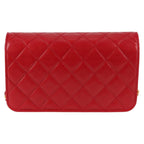 Red Leather Chanel Shoulder Bag
