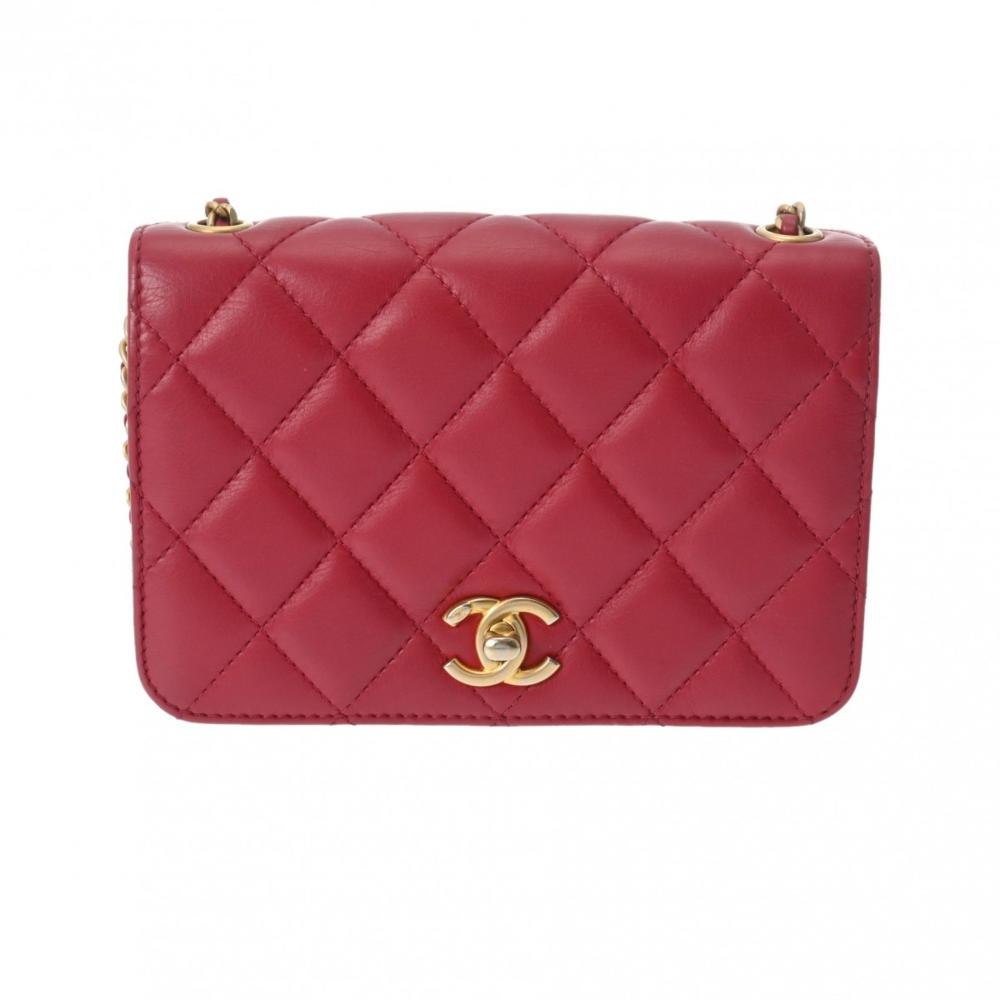 Red Leather Chanel Shoulder Bag