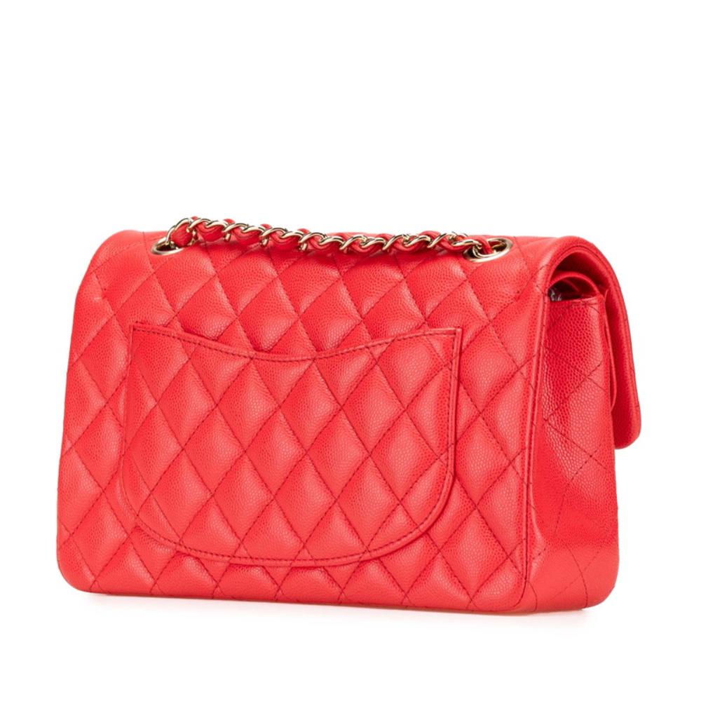 Red Leather Chanel Shoulder Bag