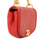 Red Leather Chanel Shoulder Bag