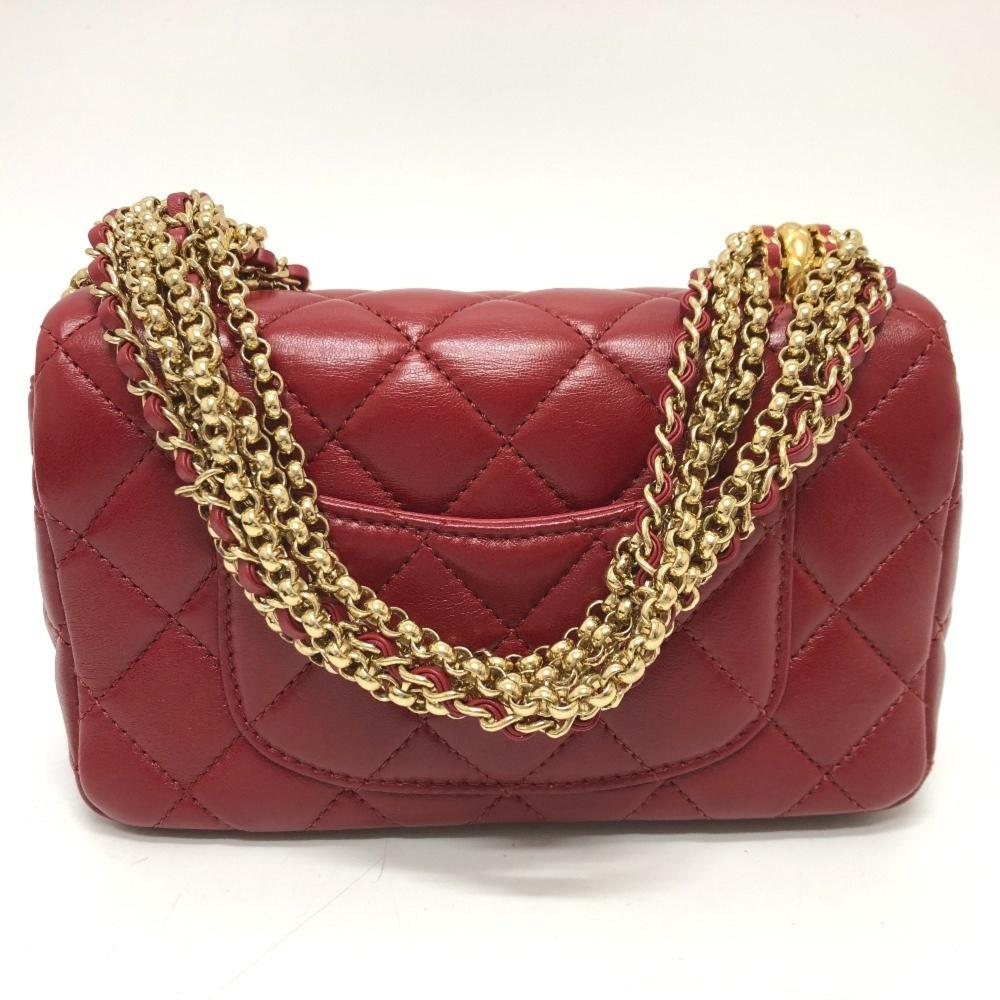 Red Leather Chanel Shoulder Bag