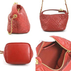 Red Leather Chanel Shoulder Bag