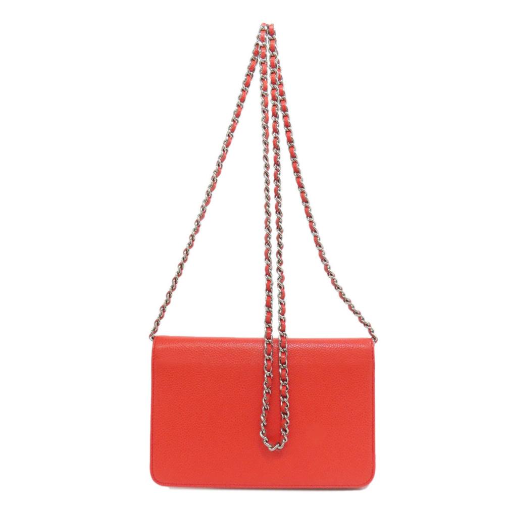 Red Leather Chanel Shoulder Bag