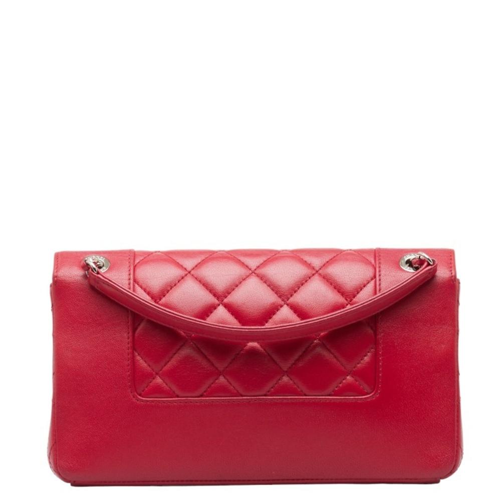 Red Leather Chanel Shoulder Bag