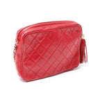Red Leather Chanel Shoulder Bag