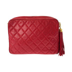 Red Leather Chanel Shoulder Bag