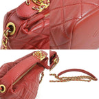 Red Leather Chanel Shoulder Bag