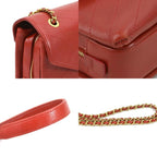 Red Leather Chanel Shoulder Bag