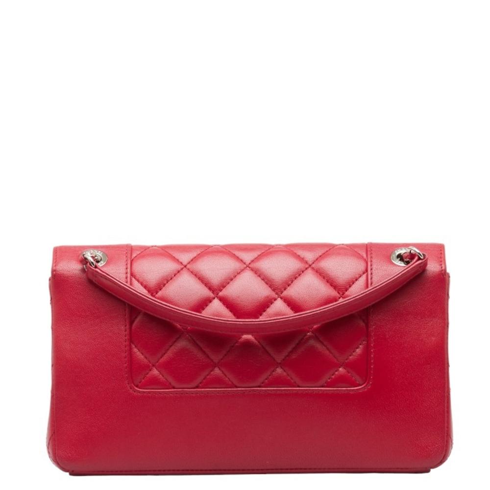 Red Leather Chanel Shoulder Bag