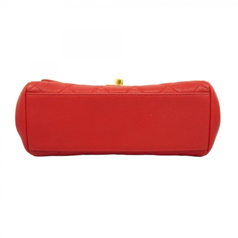 Red Leather Chanel Shoulder Bag