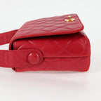 Red Leather Chanel Shoulder Bag